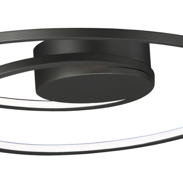 ET2 Cycle 18 in spiral channel flush mount, Black, front view on white