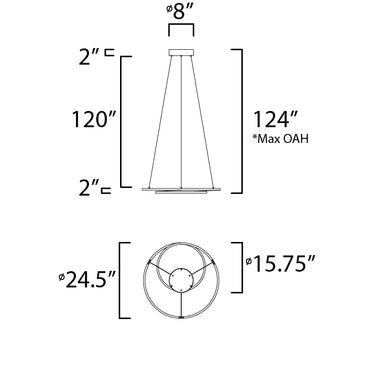 ET2 Cycle 25" LED Pendant Black