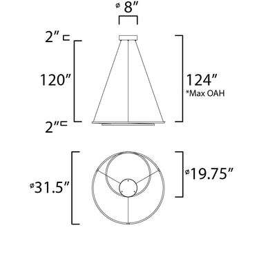 ET2 Cycle 31.5" LED Pendant Black