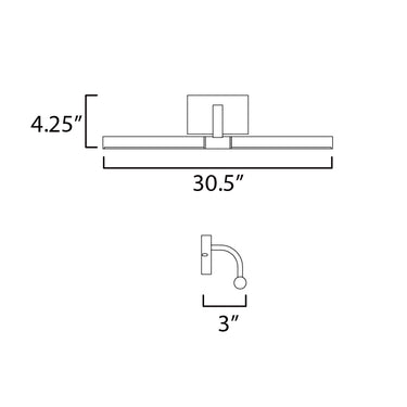 ET2 Mona 30" LED Picture Light Black