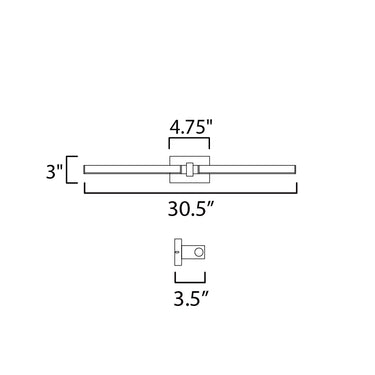 ET2 Dorian 30" LED Wall Sconce Black