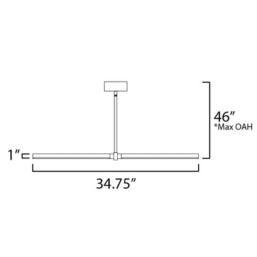 ET2 Dorian 36" Linear LED Pendant Black