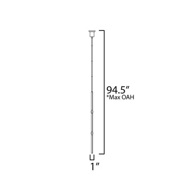 ET2 Dorian 48" Vertical LED Pendant Black