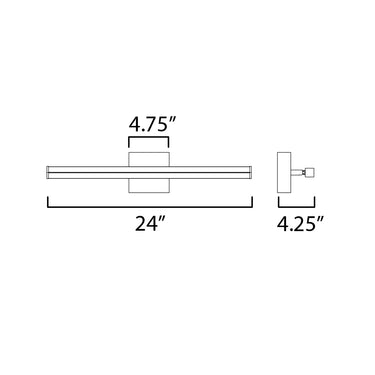 ET2 Hover 24" LED Wall Sconce Black