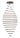 ET2 Hover multi-light baton pendant, 28 in (E21379) Black, front view
