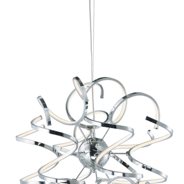 ET2 Chaos corkscrew pendant, Polished Chrome, front view