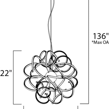 ET2 Chaos 23.5" LED Pendant Polished Chrome