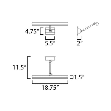ET2 Pasha 19" LED Picture Light Black