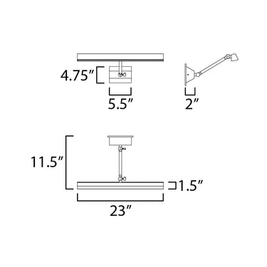 ET2 Pasha 23" LED Picture Light Gold