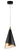 ET2 Mermaid 9.75 x 8.75 in pendant, front view of the larger black cone shade with gold inner shade, white background