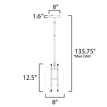 ET2 Interval LED Small Ellipse Pendant Black