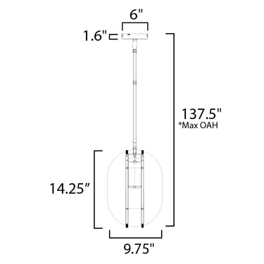 ET2 Interval LED Medium Ellipse Pendant Satin Brass