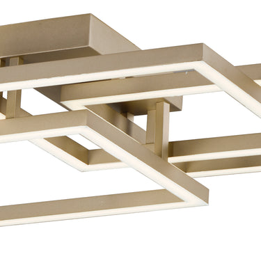 ET2 Traverse LED layered square flush mount, 35.5 x 23.5 in Champagne, front view