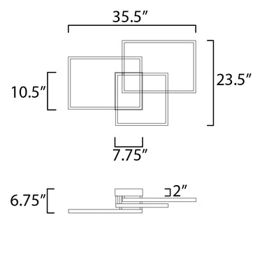 ET2 Traverse LED Flush/Wall Mount Black
