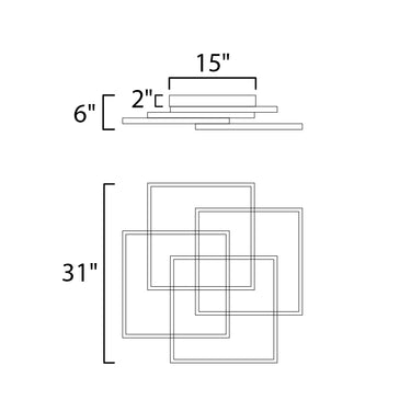 ET2 Traverse LED Flush/Wall Mount Champagne