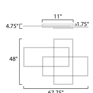 ET2 Traverse LED Flush/Wall Mount Champagne