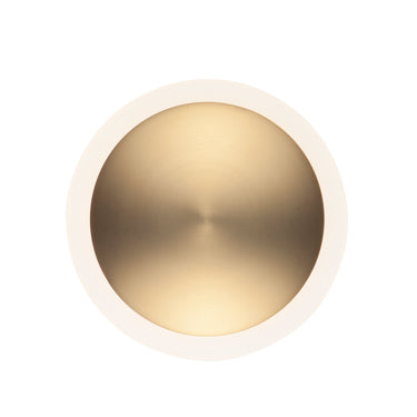ET2 Saucer gold disc wall sconce, Black / Gold, front view