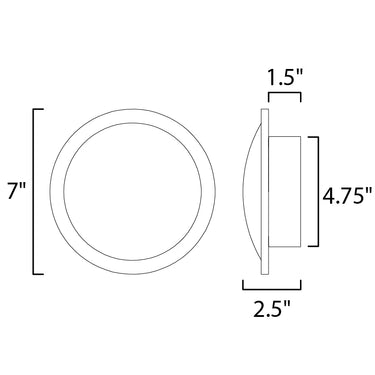 ET2 Saucer LED Flush Mount/Wall Sconce Black/Gold