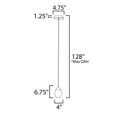 ET2 Dewdrop LED Mini Pendant Black