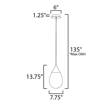 ET2 Dewdrop Large LED Pendant Black