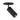 ET2 Pullman retractable spotlight flush mount, Black, angled studio view