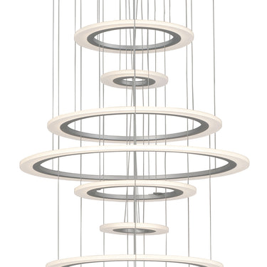 ET2 Saturn II LED multi-light ring pendant, 10-Light Matte Silver, front view