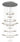 ET2 Saturn II LED multi-light ring pendant, 10-Light Matte Silver, front view