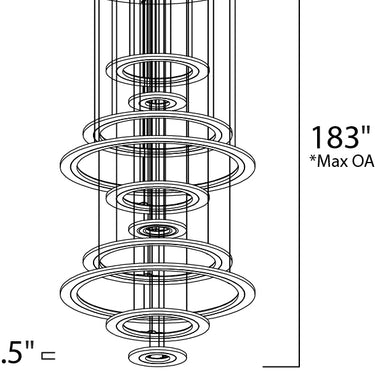 ET2 Saturn II 10-Light LED Pendant Matte Silver