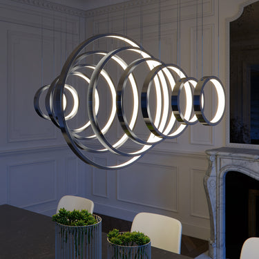 ET2 Hoops 11-Light LED Pendant Polished Chrome