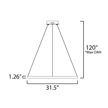 ET2 Groove 32" LED Pendant WiZ Black