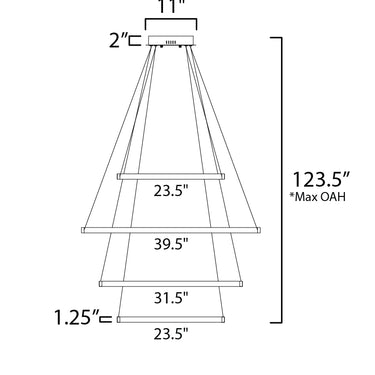 ET2 Groove 4-Tier LED Pendant WiZ Gold