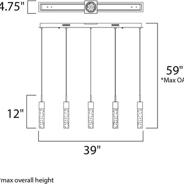 ET2 Fizz IV 5-Light LED Pendant Polished Chrome
