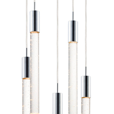ET2 Big Fizz multi-light bubble pendant, 5-Light Polished Chrome, front view
