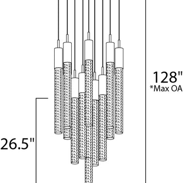 ET2 Big Fizz 13-Light LED Pendant Polished Chrome