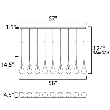 ET2 Larmes 9-Light LED Pendant Polished Chrome