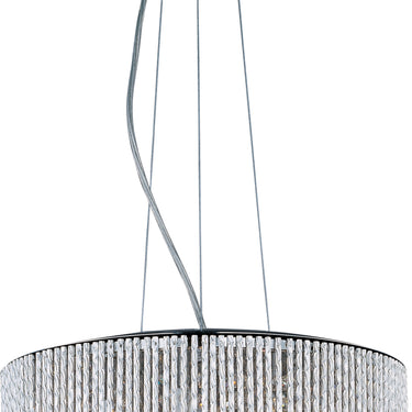 ET2 Spiral crystal drum pendant, 7-Light Polished Chrome, front view