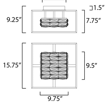 ET2 Zephyr LED Flush Mount Black