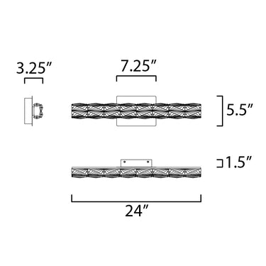 ET2 Zephyr 24" LED Bath Vanity Polished Chrome