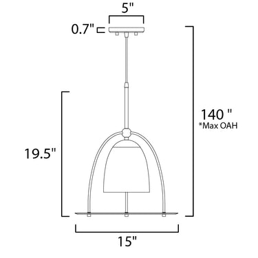 ET2 Focal Point 15" LED Pendant Black