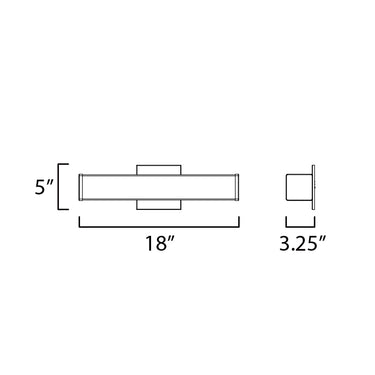 ET2 Baritone 18" LED Bath Vanity Satin Nickel