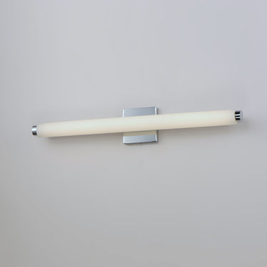 ET2 Soprano glass tube bar bath vanity light, 24 in, lit in a cooler white setting, mounted horizontally