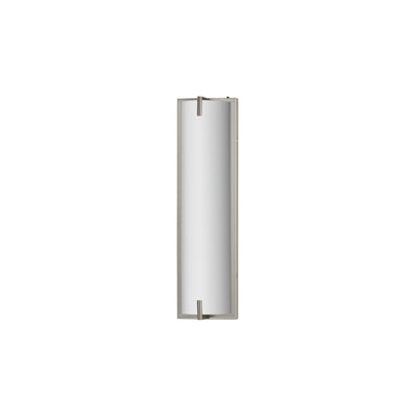 ET2 Alto matte white linear bath vanity light, 18 in Satin Nickel, front view