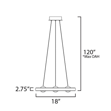 ET2 Nodes 18" LED Pendant CCT Select Black