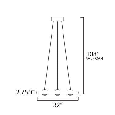 ET2 Nodes 32" LED Pendant CCT Select Black