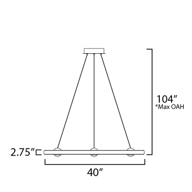 ET2 Nodes 40" LED Pendant CCT Select Brushed Aluminum