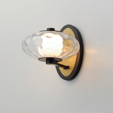 ET2 Amulet wavy glass band wall sconce, Black / Natural Aged Brass, alternate view