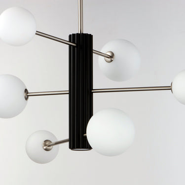 ET2 Cog 7-Light LED Chandelier Black/Satin Nickel