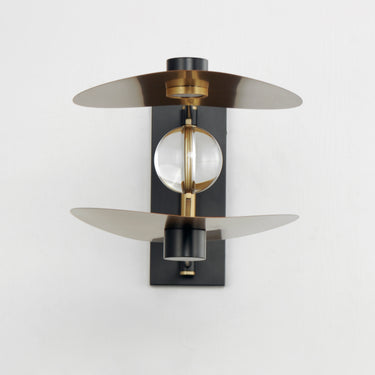 ET2 Pearl 2-Light LED Sconce Black/Natural Aged Brass