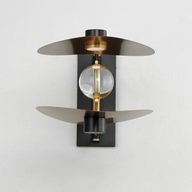 ET2 Pearl 2-Light LED Sconce Black/Natural Aged Brass