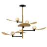 ET2 Pearl 6-Light LED Chandelier Black/Natural Aged Brass